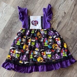 Purple and Black Kids Costume Dress